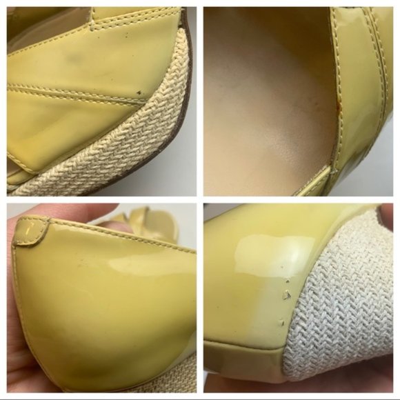 Cole Haan Nike Air Yellow Patent Leather Chunk Heels - Picture 14 of 14